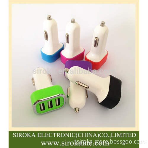 Promotional USB car charger triple 3 USB port laptop car charger for Samsung Table PC